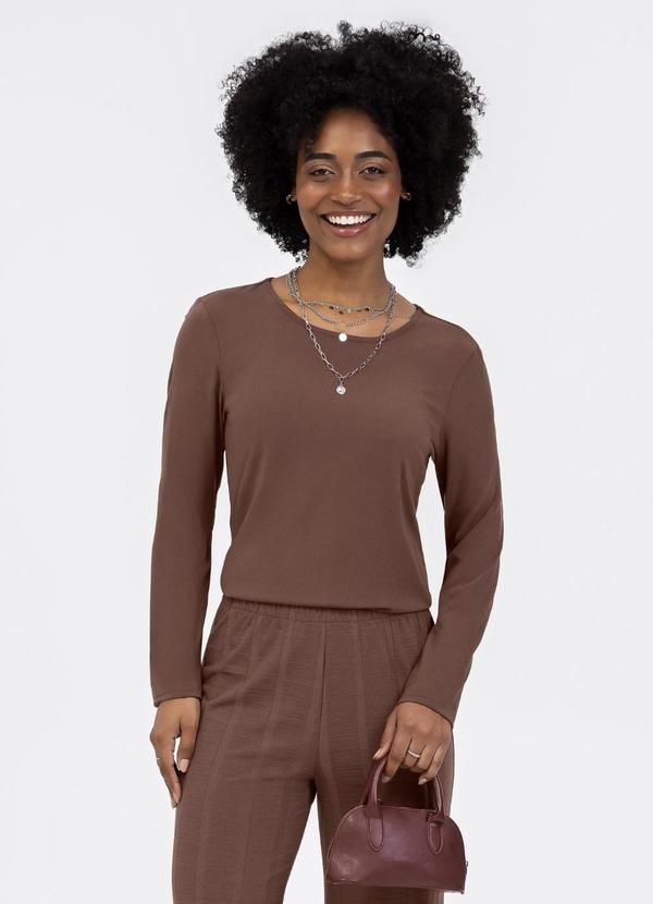 Blusa em Misturinha Marrom Escuro