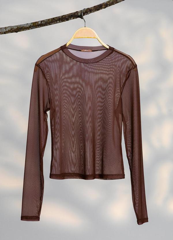 Blusa em Tule Marrom Escuro