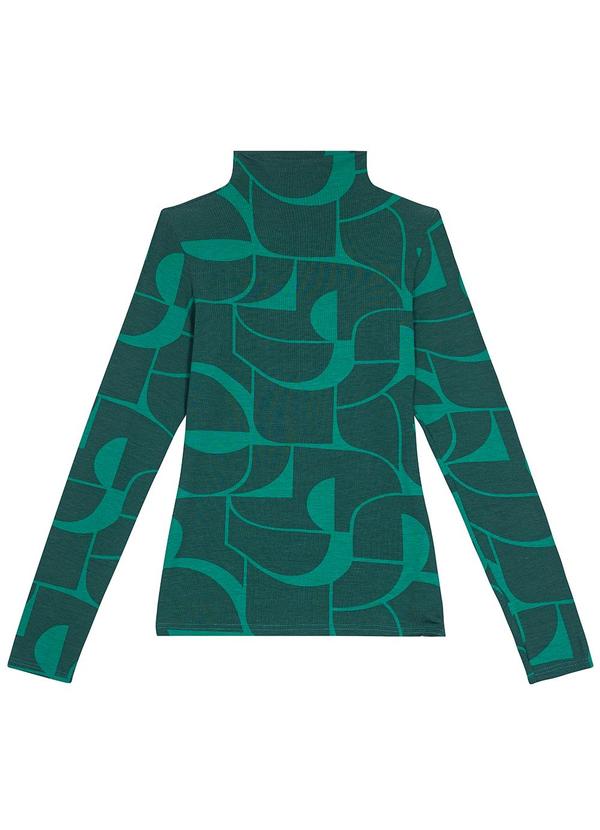 Vista 2 Blusa em Viscose Abstrata Feminina Verde Malwee Malwee