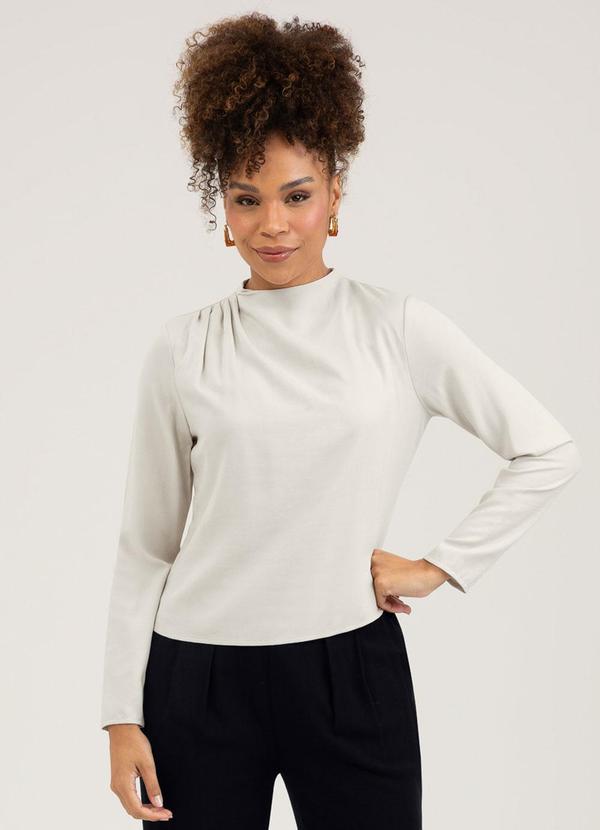 Blusa em Viscose Cinza Claro