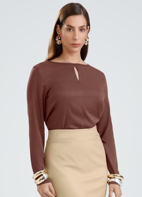 Blusa em Viscose Marrom Escuro
