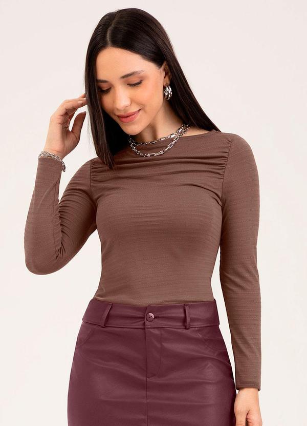 Blusa em Viscose Marrom Escuro