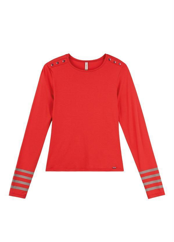 Vista 2 Blusa Feminina Adulto Vermelho Marialícia Marialícia