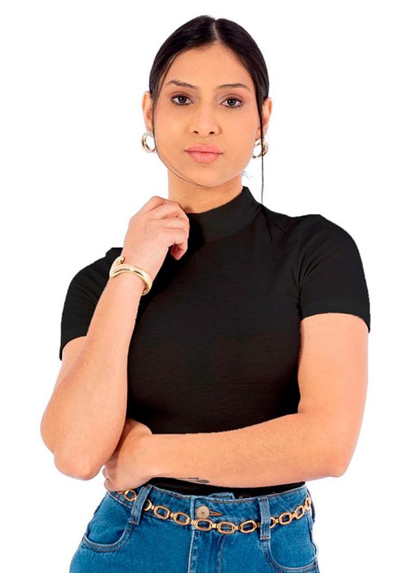 Vista 2 Blusa Feminina Ana Ruga Feminino Preto Cobertura Cobertura