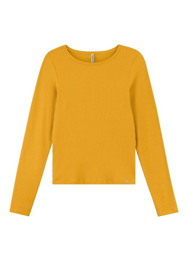 Blusa Feminina Básica Canelada Amarelo