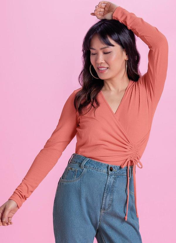Blusa Feminina Canelada Laranja