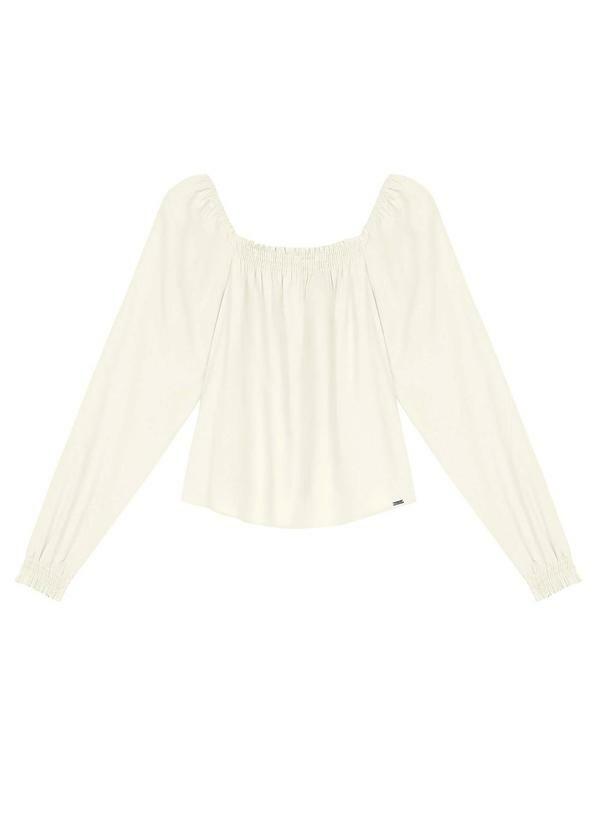 Blusa Feminina Ciganinha Manga Longa Bege