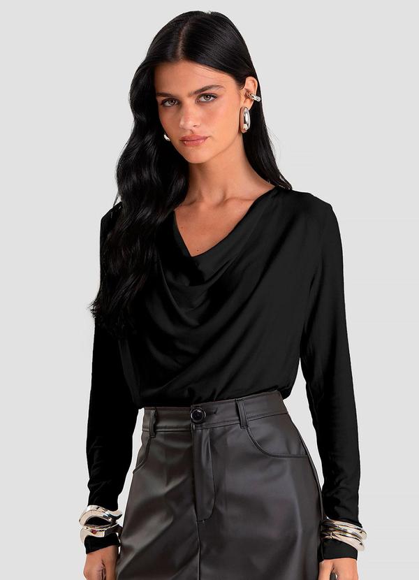 Blusa Feminina Degagê em Malha de Viscose Preto