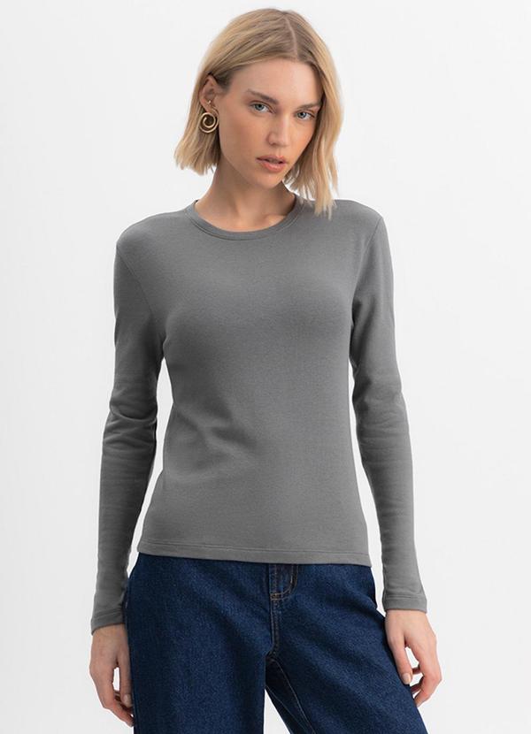 Blusa Feminina em Malha Térmica Cinza