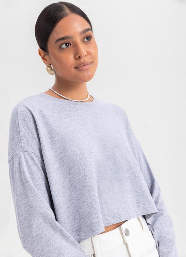Blusa Feminina em Meia Malha Cinza