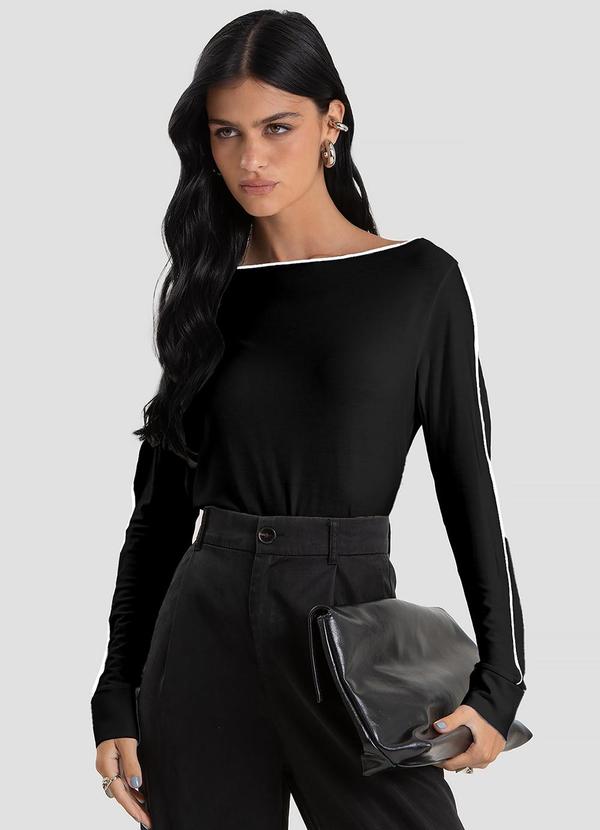 Blusa Feminina em Viscose Creponada Preto