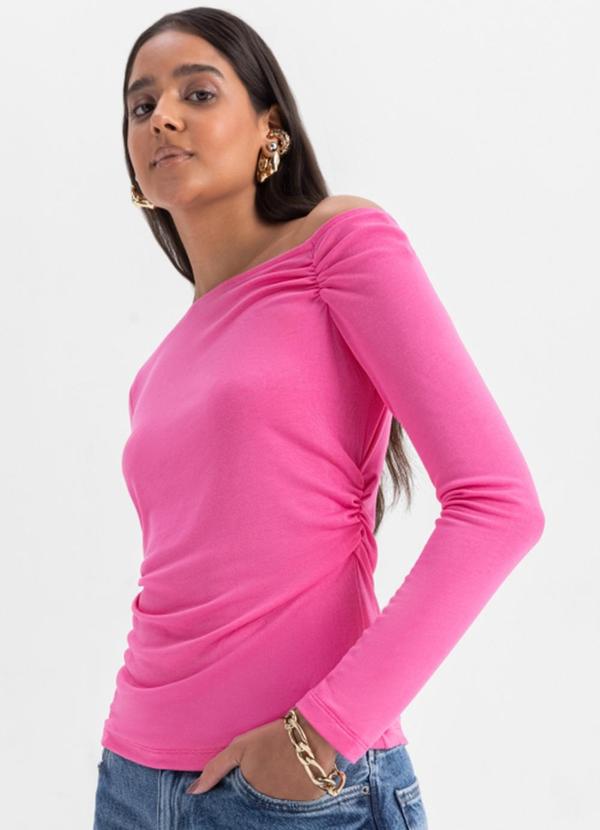 Vista 2 Blusa Feminina em Viscose Rosa Essendi Essendi