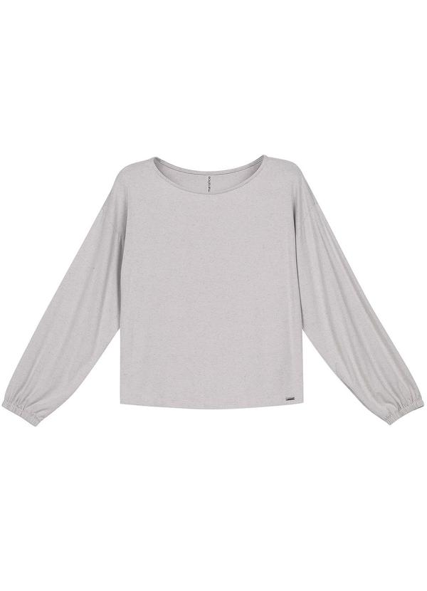Blusa Feminina Lisa Manga Bufante Cinza