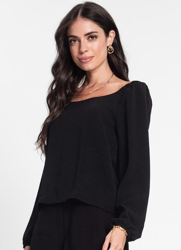 Blusa Feminina Manga 7/8 Preto