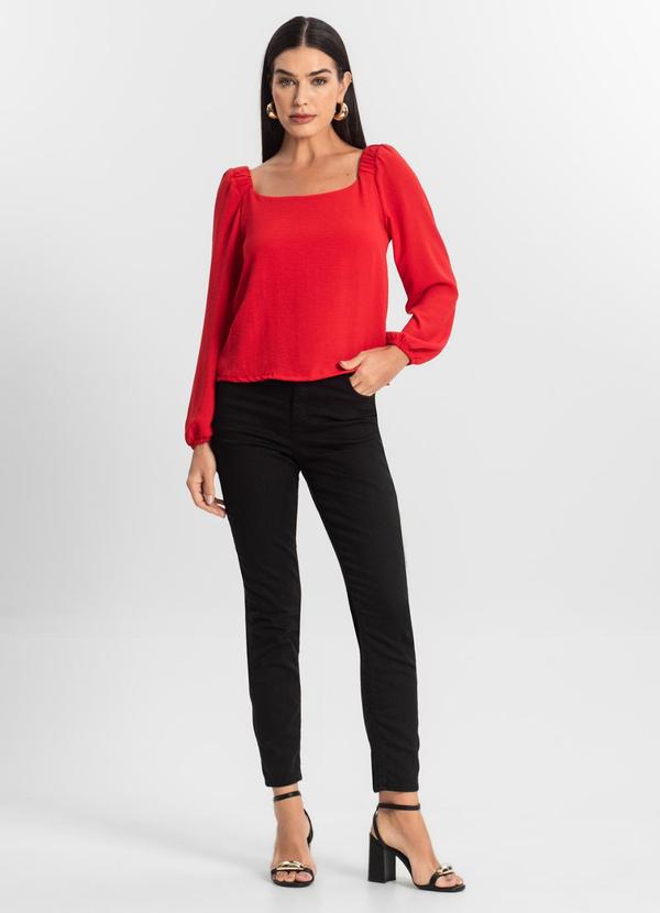 Blusa Feminina Manga 7/8 Vermelho