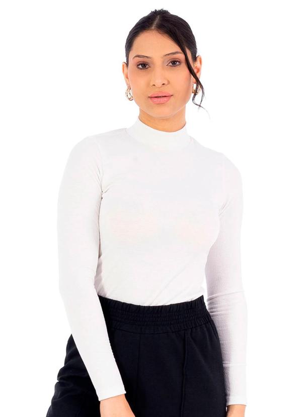 Vista 2 Blusa Feminina Manga Longa Ana Ruga Bege Cobertura Cobertura