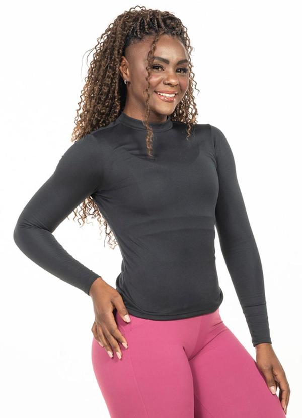 Blusa Feminina Manga Longa Basica Preto