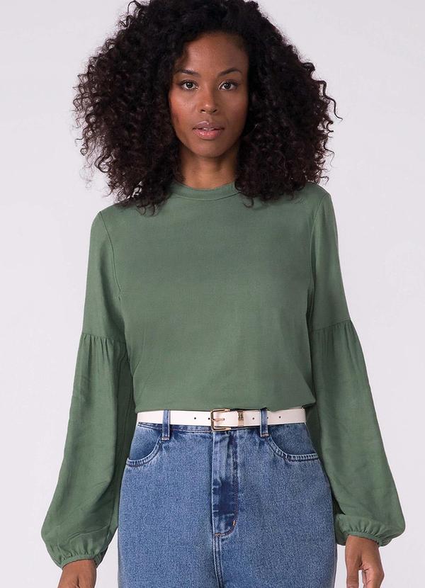 Blusa Feminina Manga Longa Bufante Verde