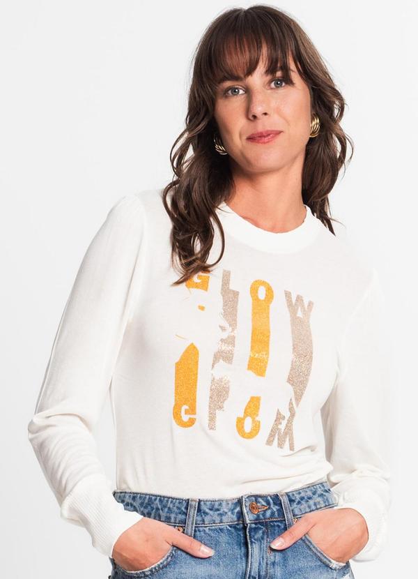 Blusa Feminina Manga Longa Glow Bege