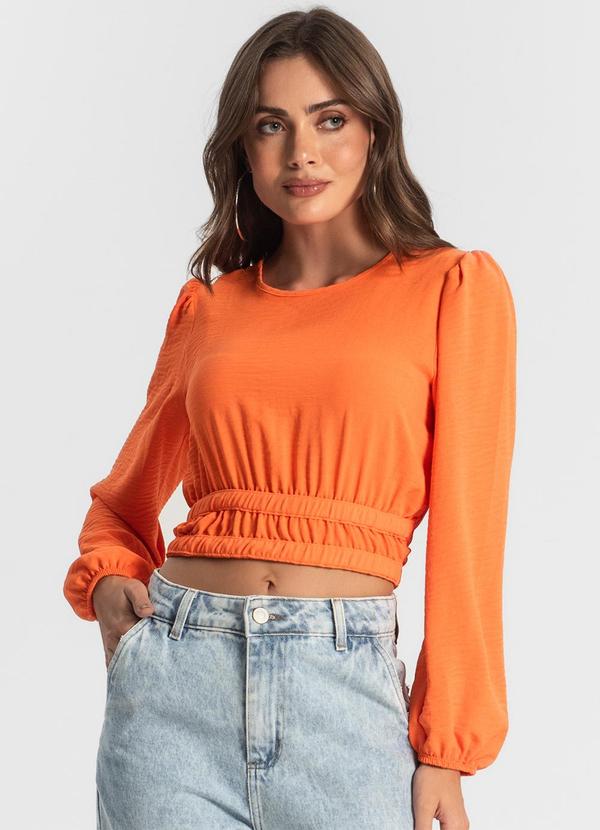 Blusa Feminina Manga Longa Laranja