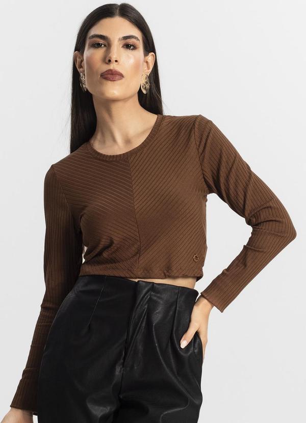 Blusa Feminina Manga Longa Marrom