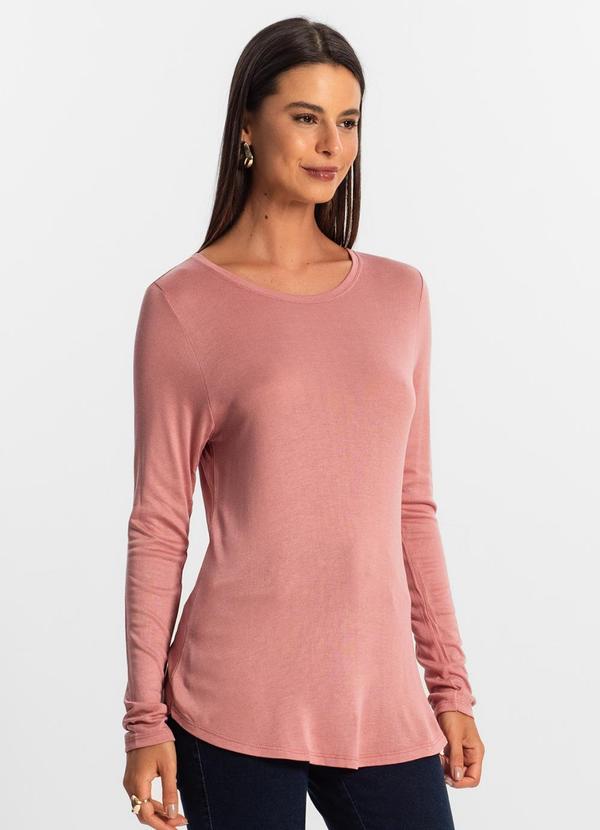 Blusa Feminina Manga Longa Rosa