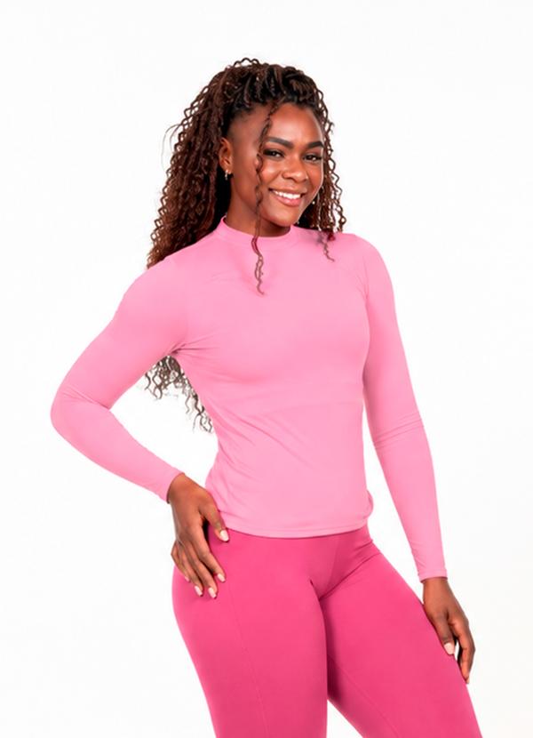 Blusa Feminina Manga Longa Rosa
