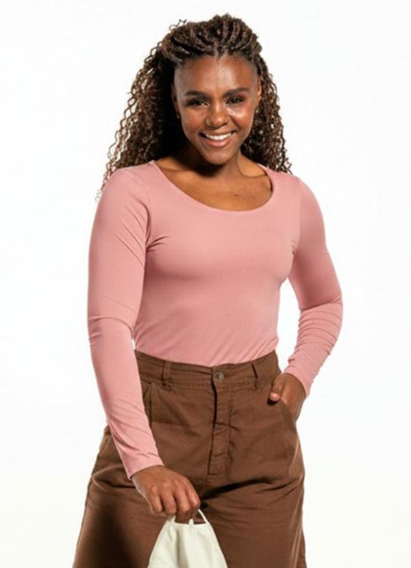 Blusa Feminina Manga Longa Rosa