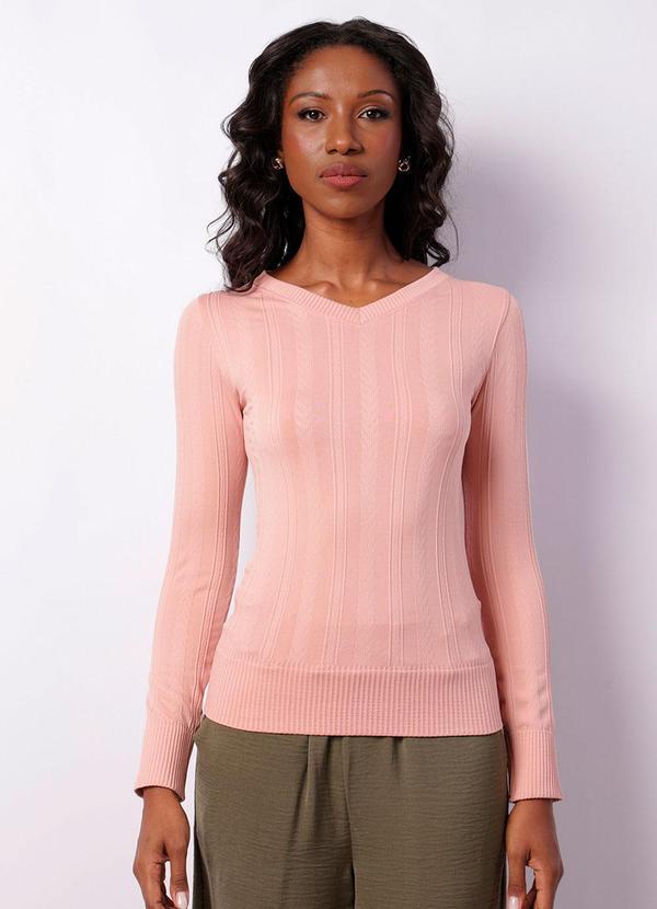Blusa Feminina Manga Longa sem Costura Rosa