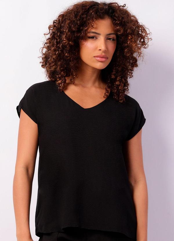 Blusa Feminina Mullet Manga Morcego Preta