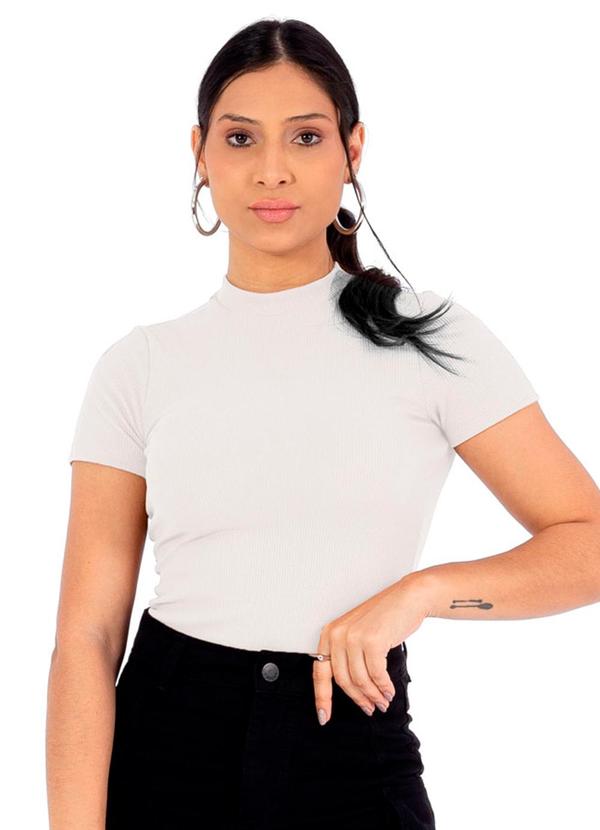 Vista 2 Blusa Feminina Ribana Termal Feminino Bege Cobertura Cobertura