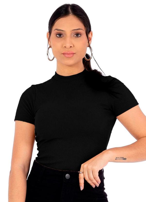 Vista 2 Blusa Feminina Ribana Termal Feminino Preto Cobertura Cobertura