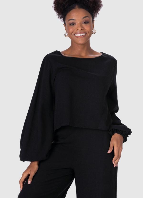 Blusa Feminina Texturizada Preto