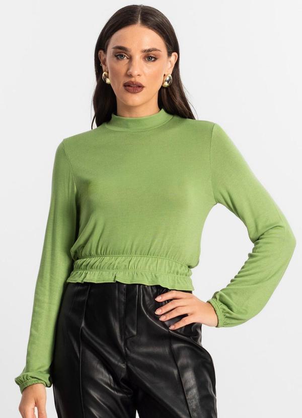 Vista 2 Blusa Feminina Tricot Manga Longa Verde Endless Endless