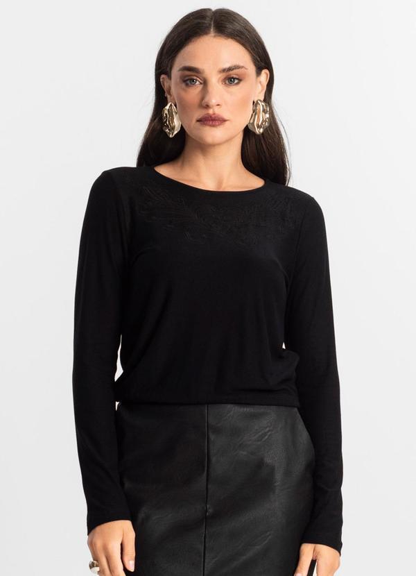 Vista 2 Blusa Feminino Manga Longa Preto Endless Endless