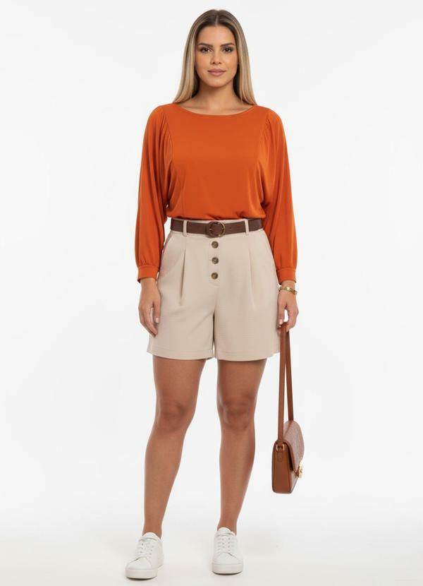 Vista 2 Blusa Ferrugem em Malha de Viscose Quintess Quintess