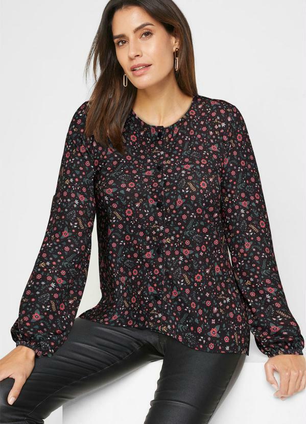 Blusa Floral Lúdico em Malha Fria