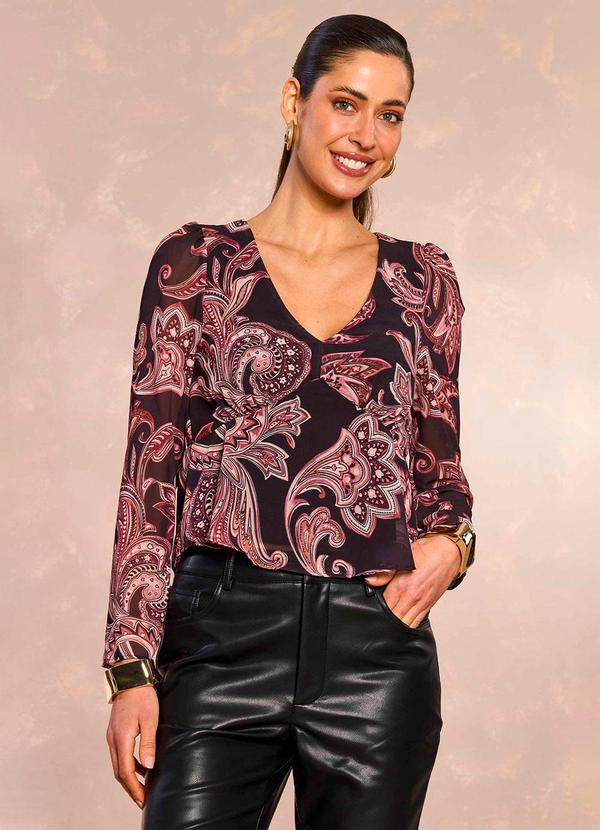 Blusa Jardim Boho Estampada Estampado
