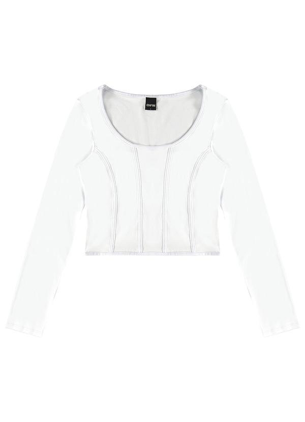 Vista 2 Blusa Justa em Cotton Branco Enfim Enfim