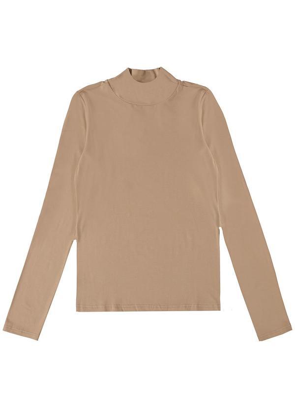 Vista 2 Blusa Justa em Viscose Areia Enfim Enfim