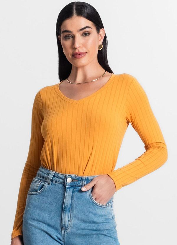 Vista 2 Blusa Manga Longa Amarelo INFINITA COR INFINITA COR