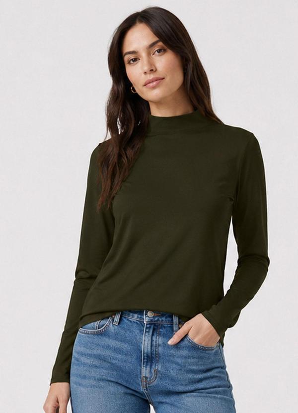Blusa Manga Longa Básica Verde