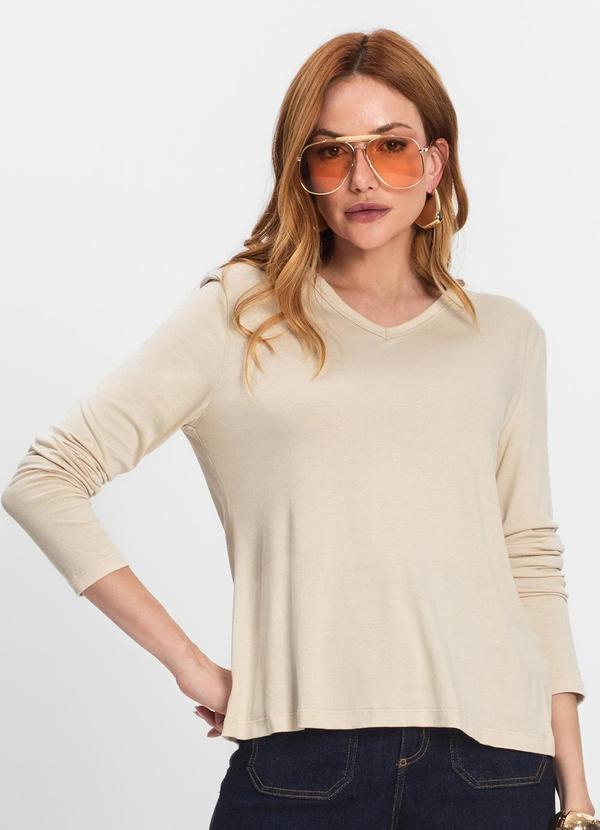 Blusa Manga Longa Bege