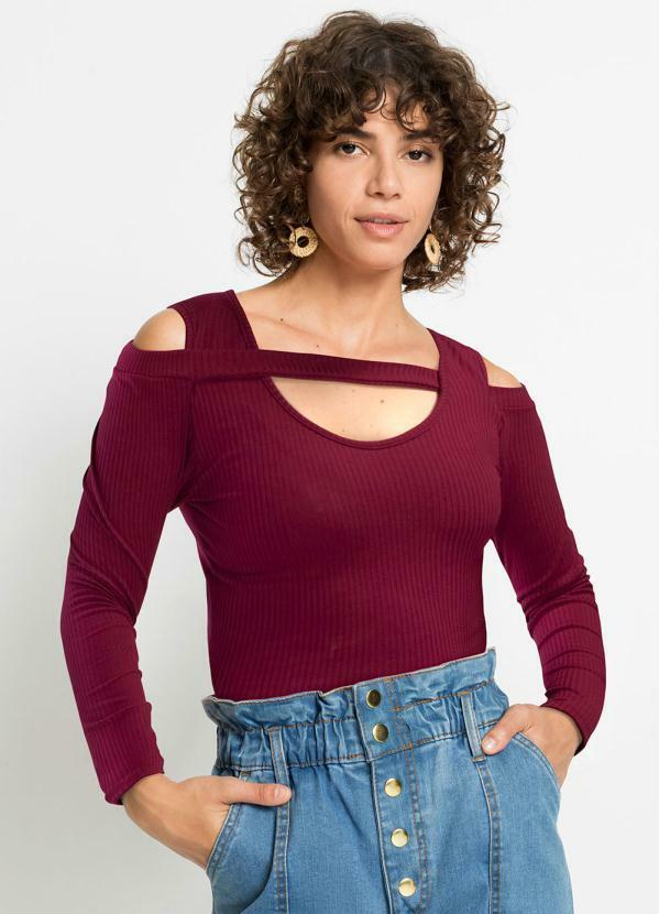 Blusa Manga Longa Bordô