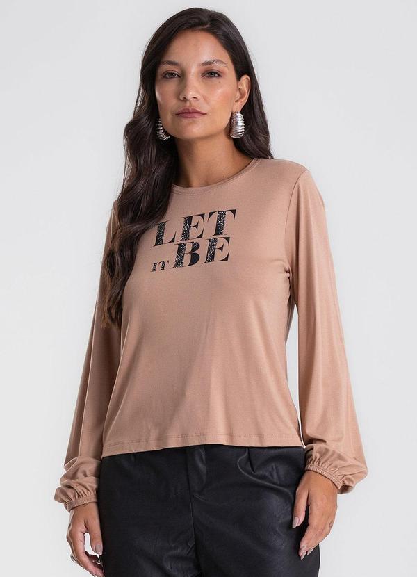 Blusa Manga Longa Bufante Marrom