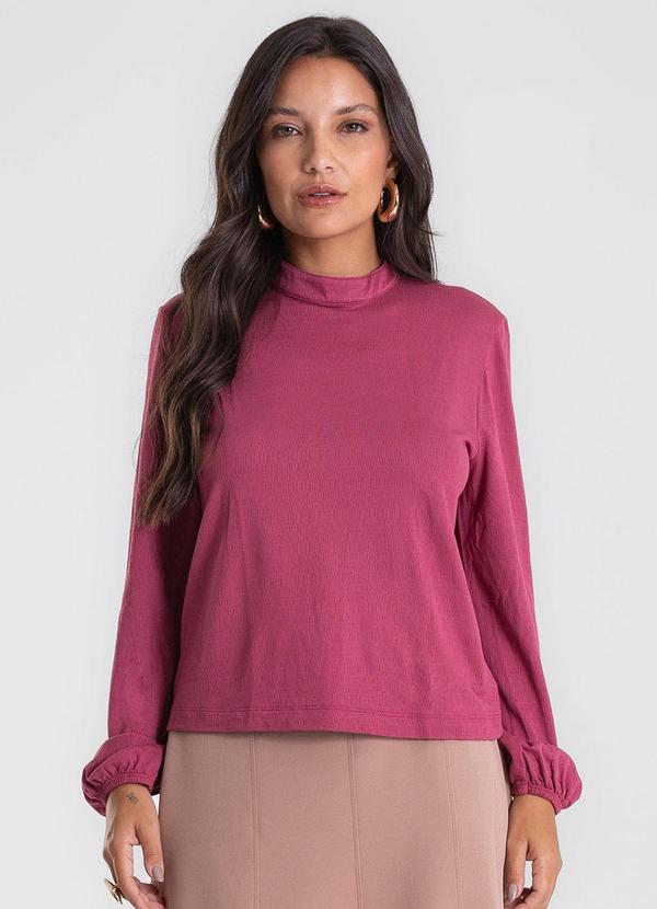 Blusa Manga Longa Bufante Rosa