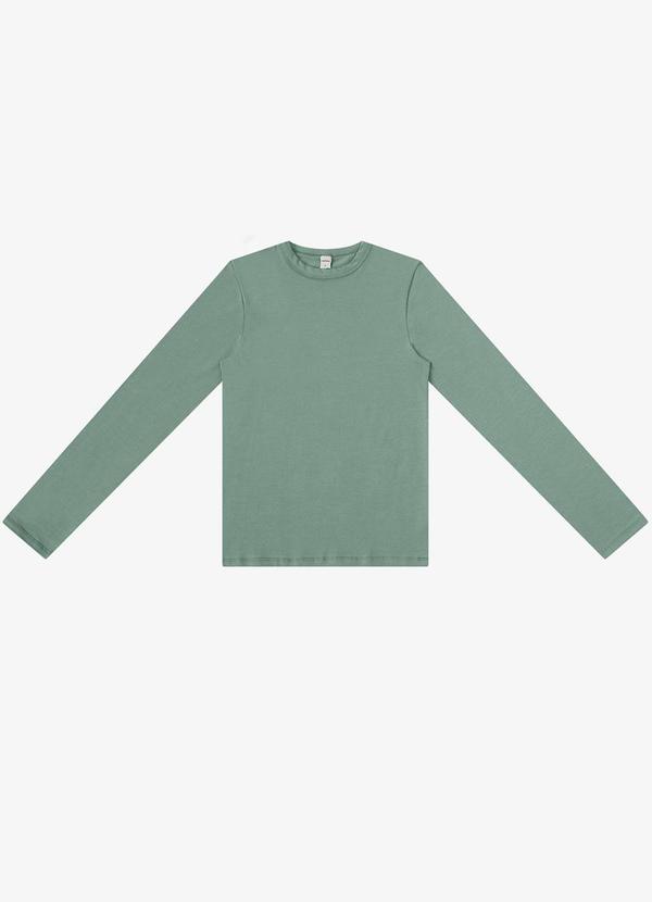 Blusa Manga Longa Cotton Básica Verde
