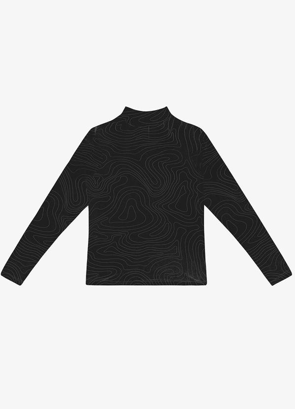 Blusa Manga Longa em Viscotorcion Preto