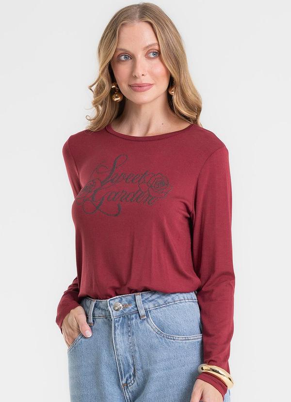 Blusa Manga Longa em Viscotorcion Vermelho