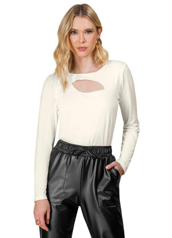 Blusa Manga Longa Feminina Bege